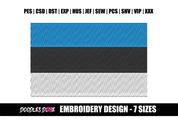 Estonia Flag Embroidery Design