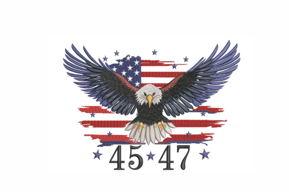 Patriotic Eagle Embroidery Design