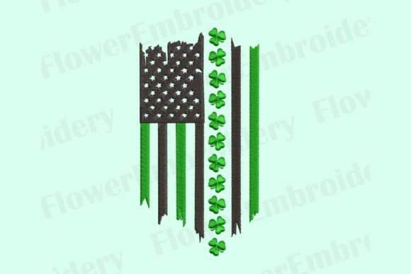 St Patrick's American Flag Embroidery